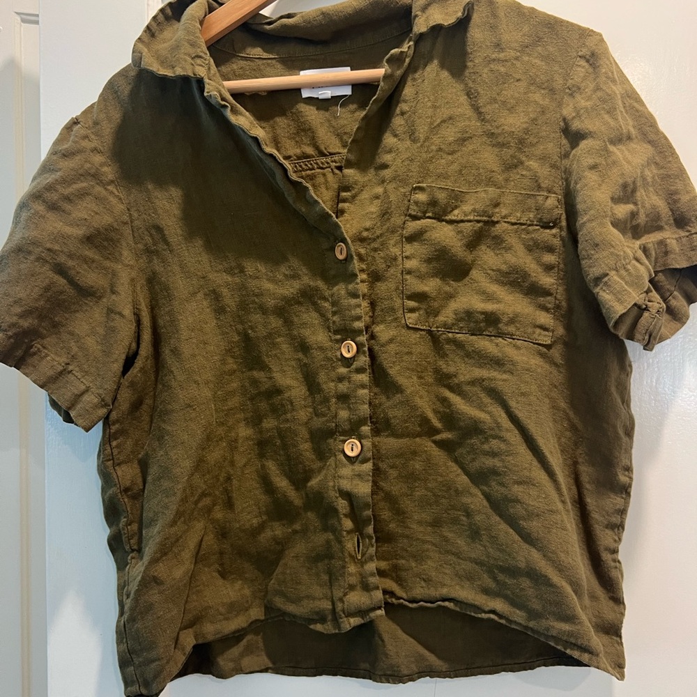 MATE the Label Olive Button Down Shirt
